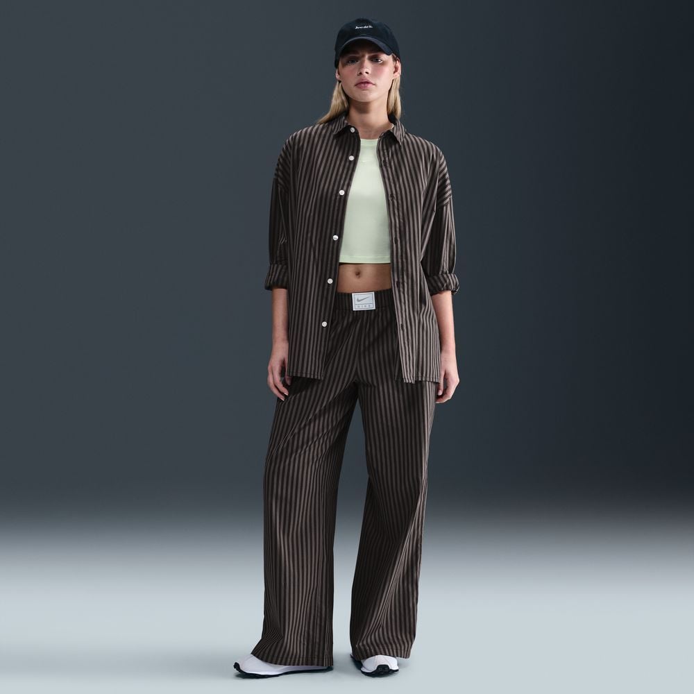 W NSW STRIPE PPLN BTTN UP