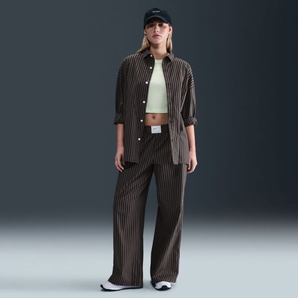 W NSW STRIPE PPLN BTTN UP