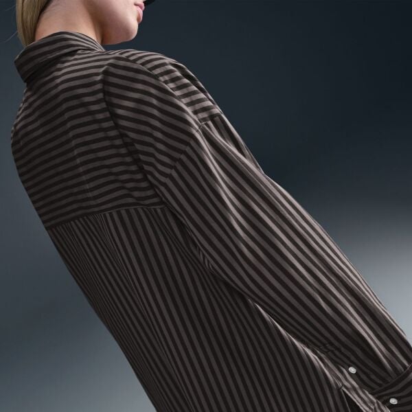 W NSW STRIPE PPLN BTTN UP