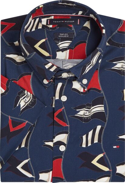 POPLIN FLAG AOP SS RF SHIRT