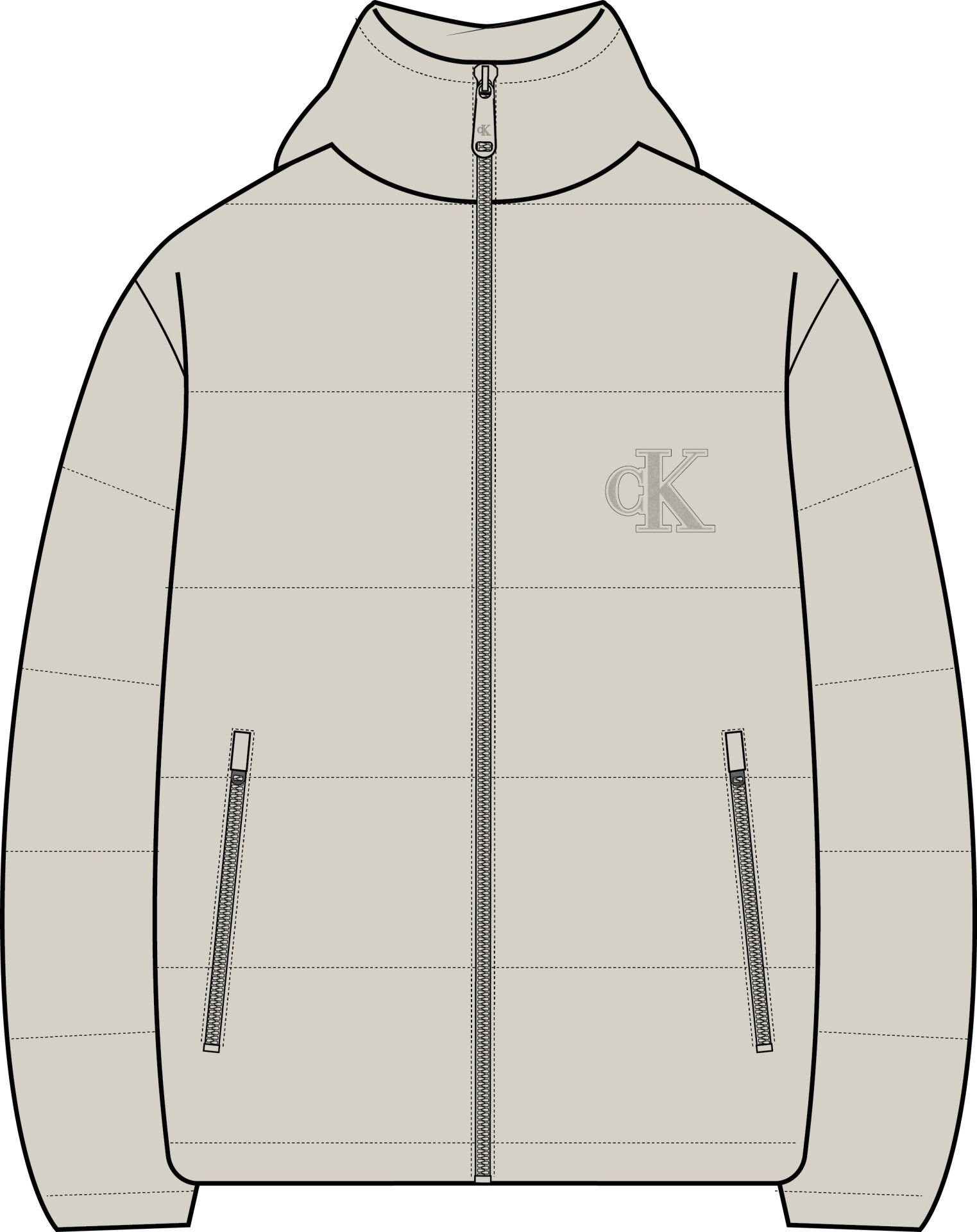 LS NYLON MONOGRAM PUFFER JKT