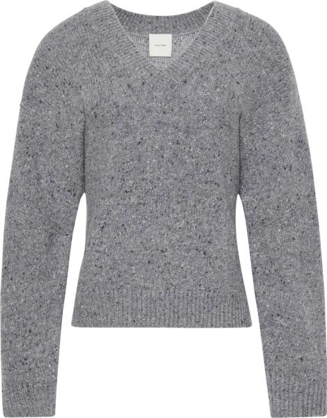 Chunky Neps V Neck Sweater