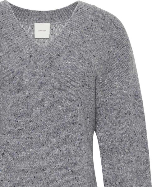 Chunky Neps V Neck Sweater