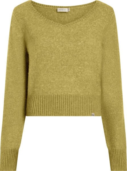 FLUFFY YARN V-NECK SWEATER