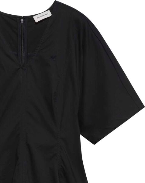 COTTON POPLIN PANEL MINI DRESS