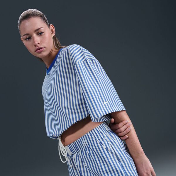W NSW STRIPE PPLN BOXY TOP