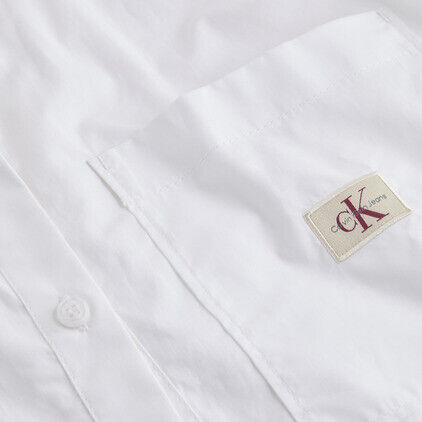WOVEN LABEL CROPPED SHIRT
