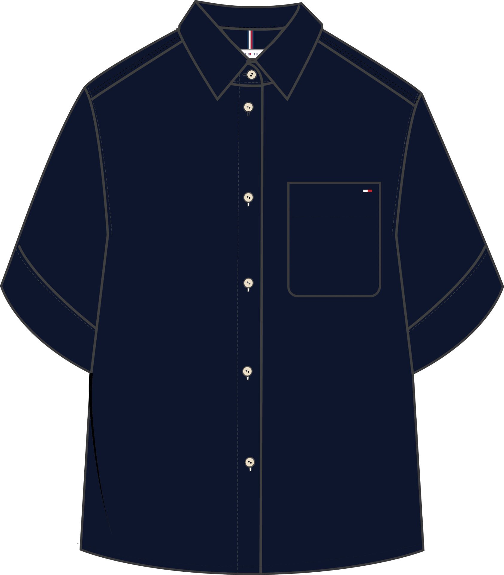 POPLIN BOXY SHORT S/S SHIRT