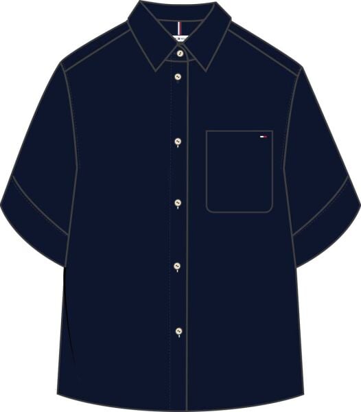 POPLIN BOXY SHORT S/S SHIRT