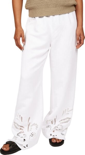 BRODERIE ANGLAISE LINEN PANTS