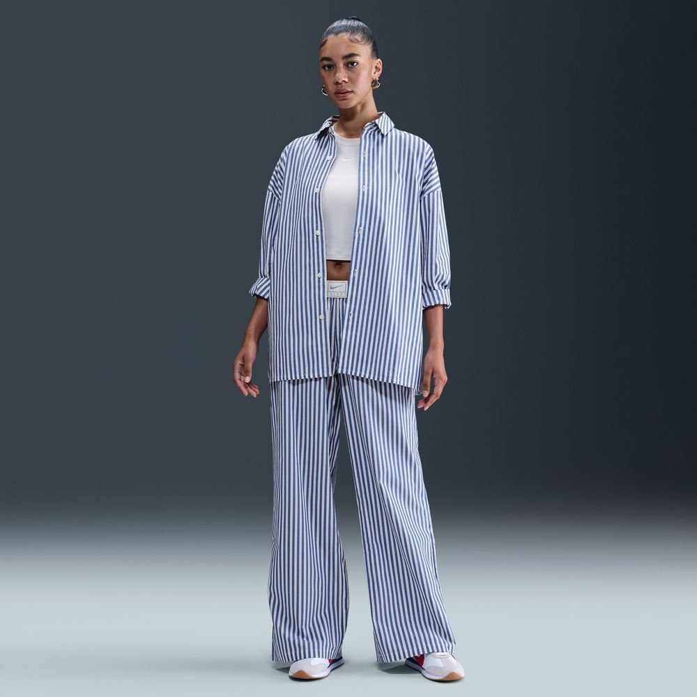 W NSW STRIPE PPLN BTTN UP