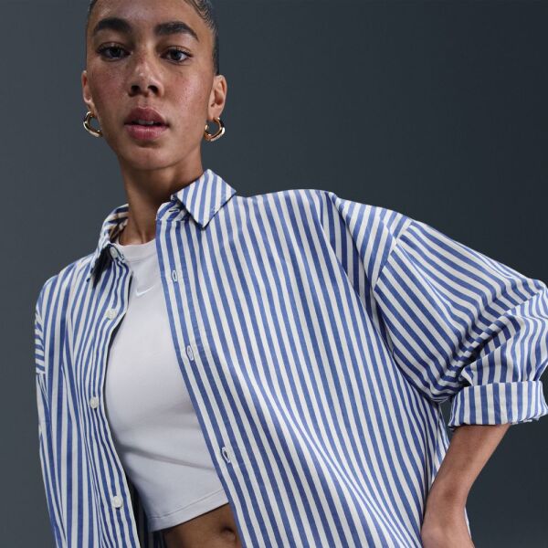 W NSW STRIPE PPLN BTTN UP