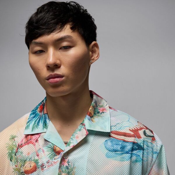 M J ESS SMR PK AOP CAMP TOP Çok Renkli - L