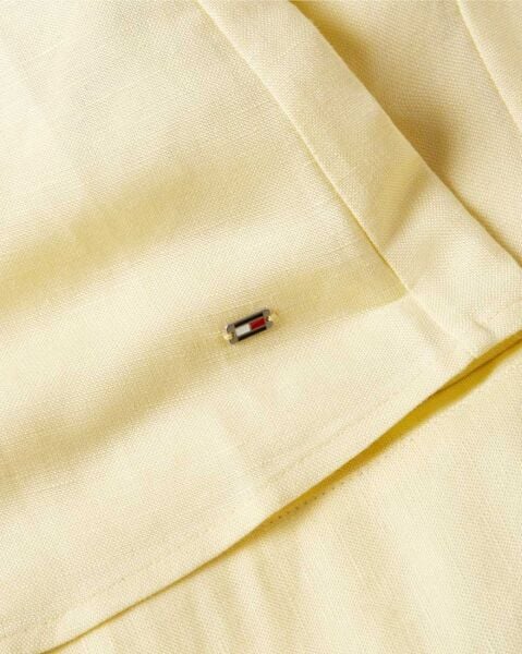 TEXTURED LINEN S/S SHORT DRESS
