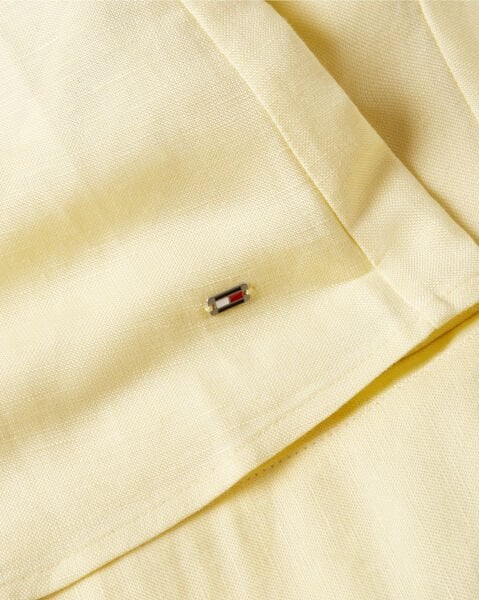 TEXTURED LINEN S/S SHORT DRESS