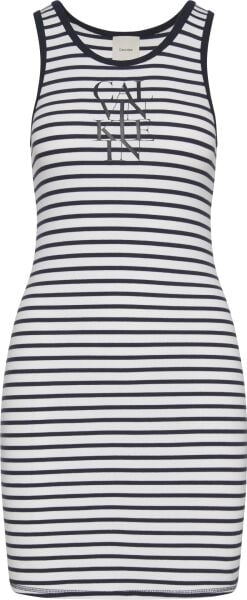 COTTON RIB STRIPE SL DRESS