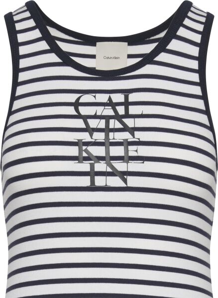 COTTON RIB STRIPE SL DRESS
