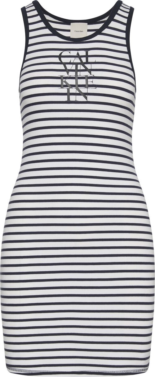 COTTON RIB STRIPE SL DRESS
