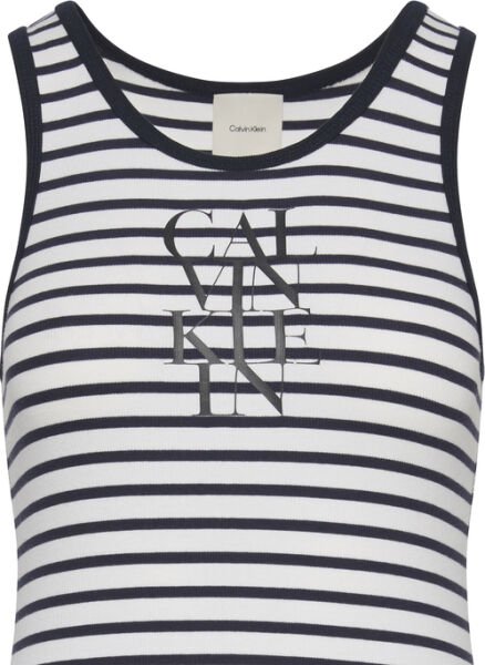 COTTON RIB STRIPE SL DRESS