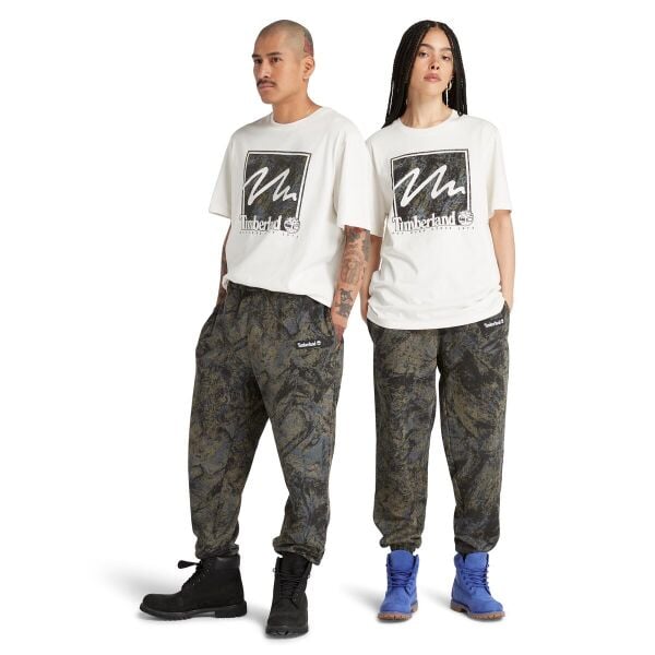 SS Mountains Camo Printed Stack Logo Tee