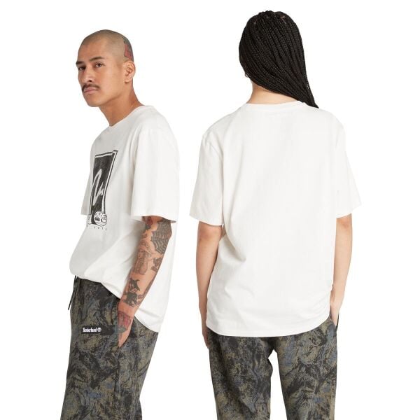 SS Mountains Camo Printed Stack Logo Tee