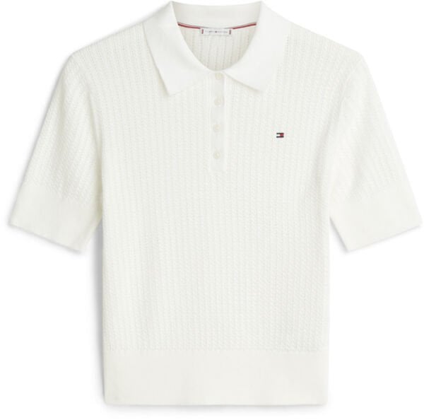 POINTELLE S/S POLO SWEATER