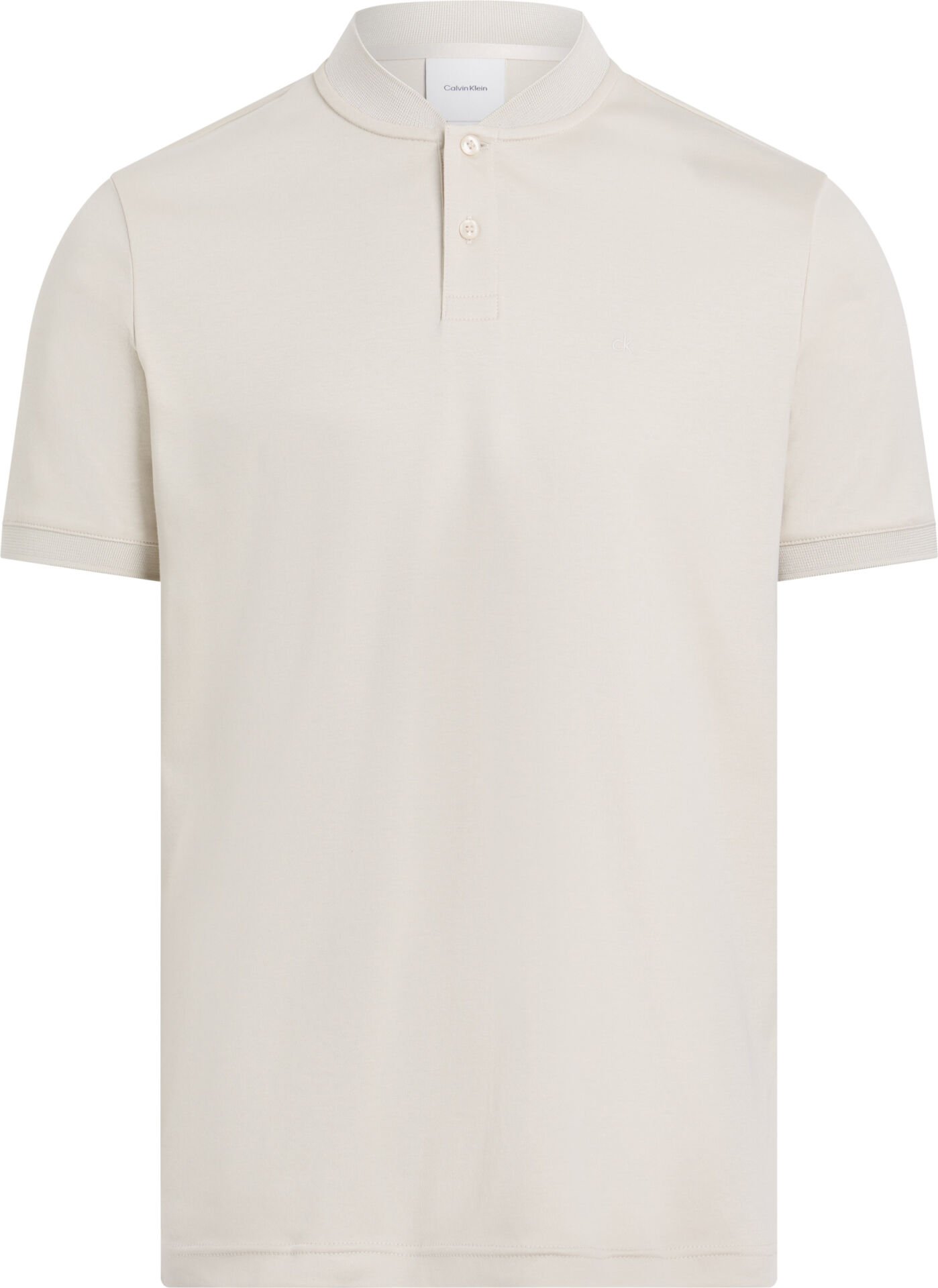 SMOOTH COTTON STAND COLLAR POL