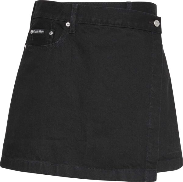 DENIM MINI WRAP SKIRT SOFT BLA