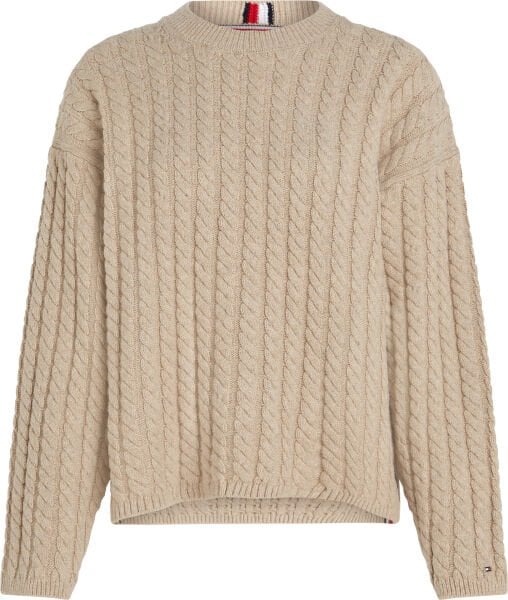 WOOL BLEND AO CABLE C-NK SWT