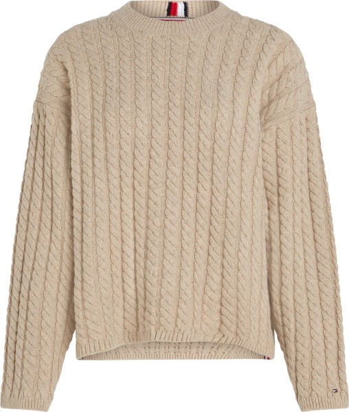 WOOL BLEND AO CABLE C-NK SWT