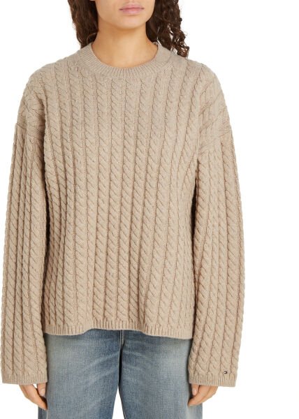 WOOL BLEND AO CABLE C-NK SWT