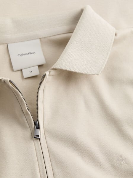 SMOOTH COTTON WELT ZIP POLO