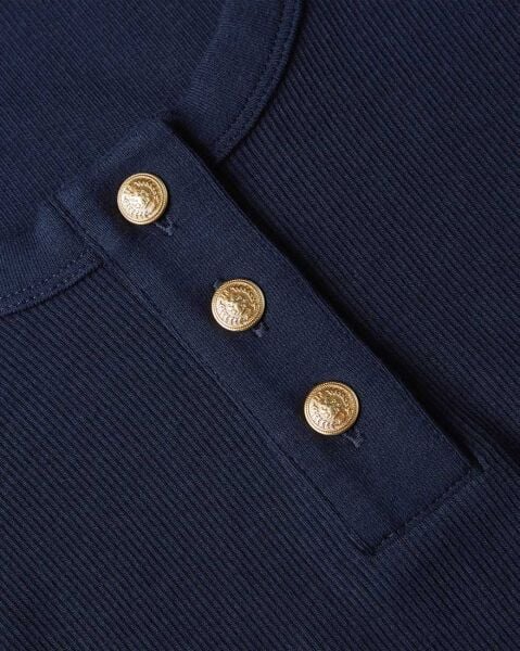 SLIM HENLEY GOLD BTN DRESS