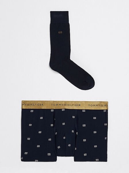 TRUNK PRINT & SOCK SET GOLD WB