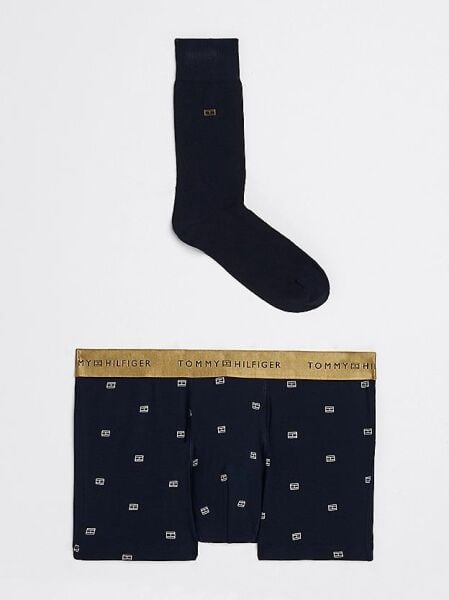 TRUNK PRINT & SOCK SET GOLD WB
