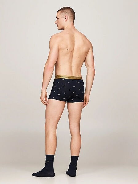 TRUNK PRINT & SOCK SET GOLD WB