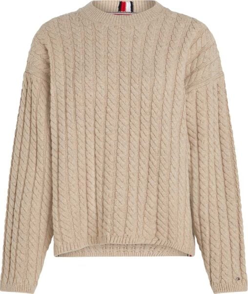 WOOL BLEND AO CABLE C-NK SWT