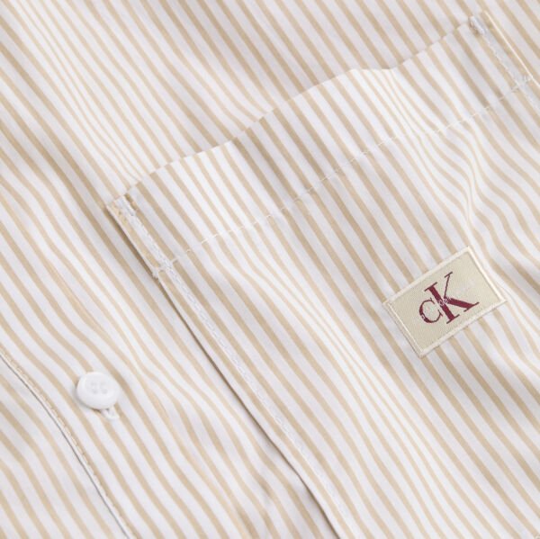 WOVEN LABEL CROPPED SHIRT