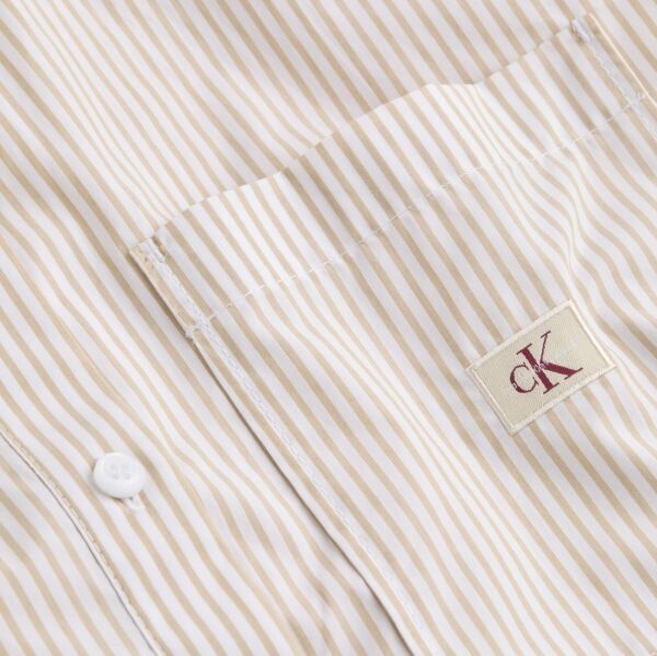 WOVEN LABEL CROPPED SHIRT