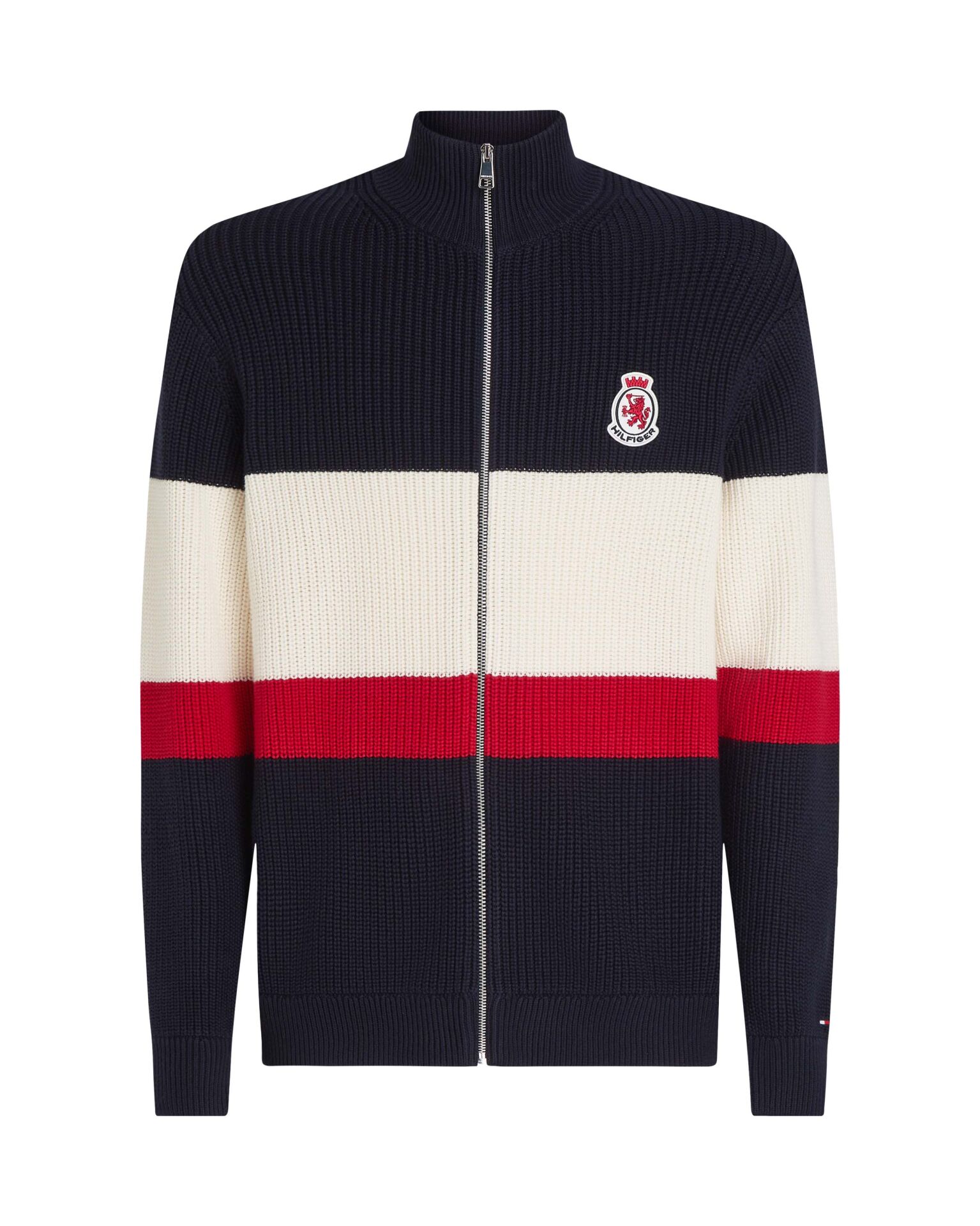 RWB RIB CHEST STRIPE ZIP THROU