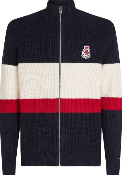 RWB RIB CHEST STRIPE ZIP THROU