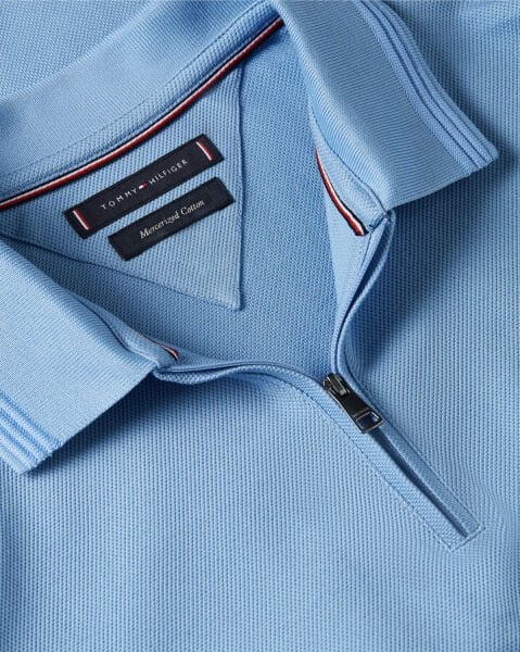 MERCERISED PIQUE ZIP REG POLO