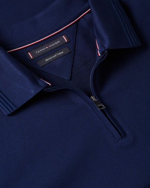 MERCERISED PIQUE ZIP REG POLO