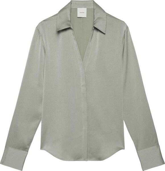 HAMMERED SATIN FITTED SHIRT