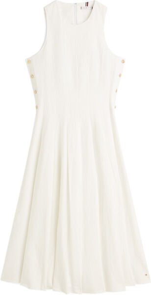 LINEN BLEND HOURGLASS MIDI DRS