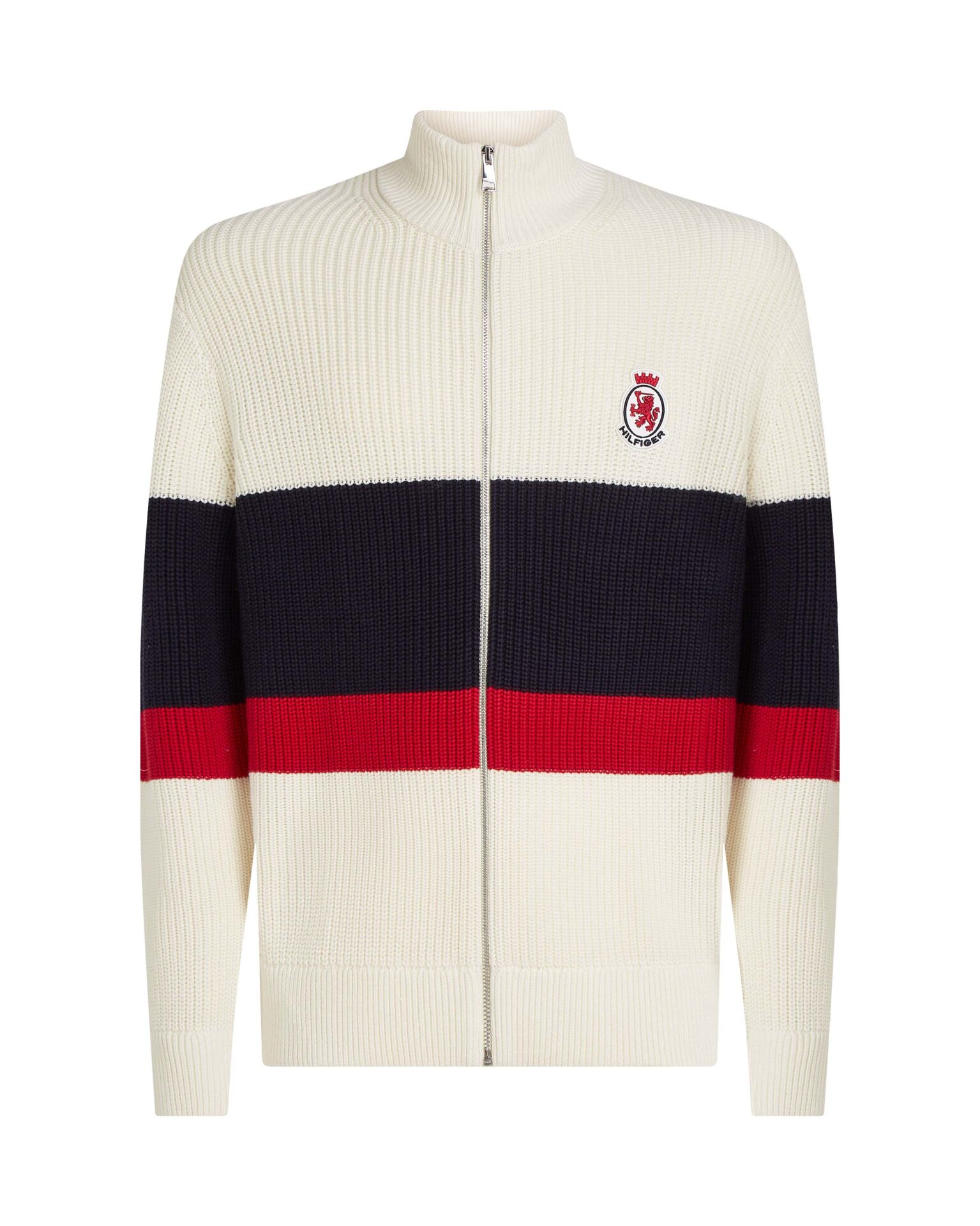 RWB RIB CHEST STRIPE ZIP THROU