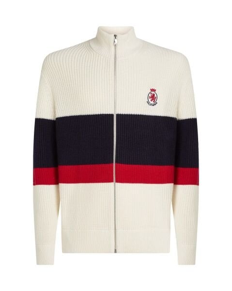 RWB RIB CHEST STRIPE ZIP THROU