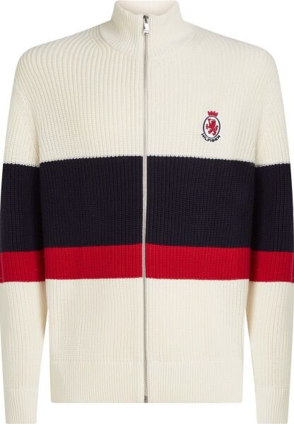 RWB RIB CHEST STRIPE ZIP THROU