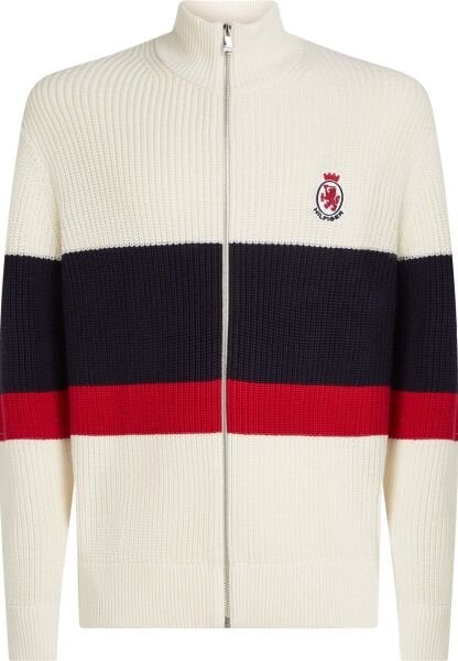 RWB RIB CHEST STRIPE ZIP THROU