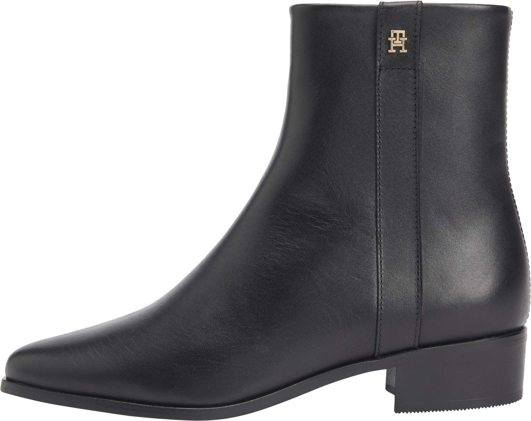 TH LEATHER POINTY ZIP BOOTIE